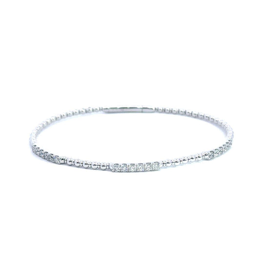 14KT Gold Diamond Bangle (0.71 CT TW) – Flexible Design for Comfort & Timeless Style