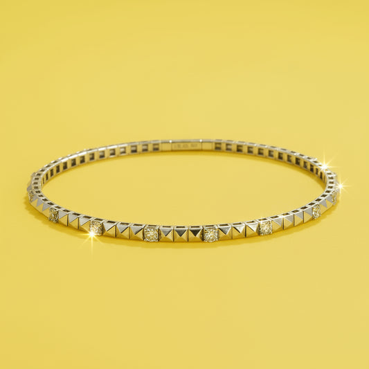 14KT Gold Half-Way Flexible Diamond Bangle (1.26 CT TW) - Timeless Elegance & Everyday Comfort