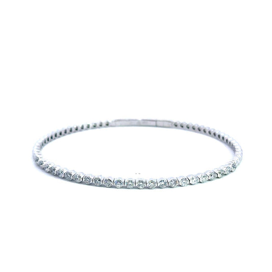 14KT Gold Half-Way Flexible Diamond Bangle (1.26 CT TW) - Timeless Elegance & Everyday Comfort
