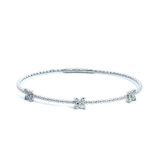 Whisper of Elegance: 14KT Gold Flexible Diamond Bangle (0.37 CT TW)