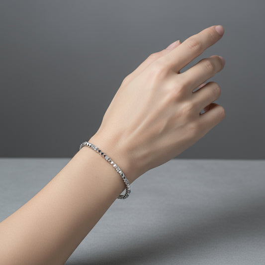 Sleek 14KT Gold Flexible Diamond Bangle with 0.97 Carats of Sparkling Brilliance