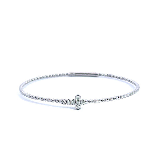 14KT Gold Flexible Diamond Bangle (0.15 CT TW) – Subtle Elegance for Everyday Wear