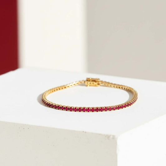 14KT Yellow Gold Ruby Bracelet – 4.17ct Total Weight