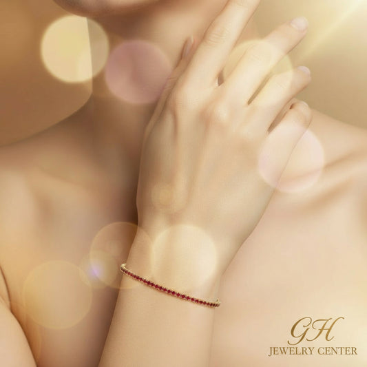 14KT Yellow Gold Ruby Bracelet – 4.17ct Total Weight