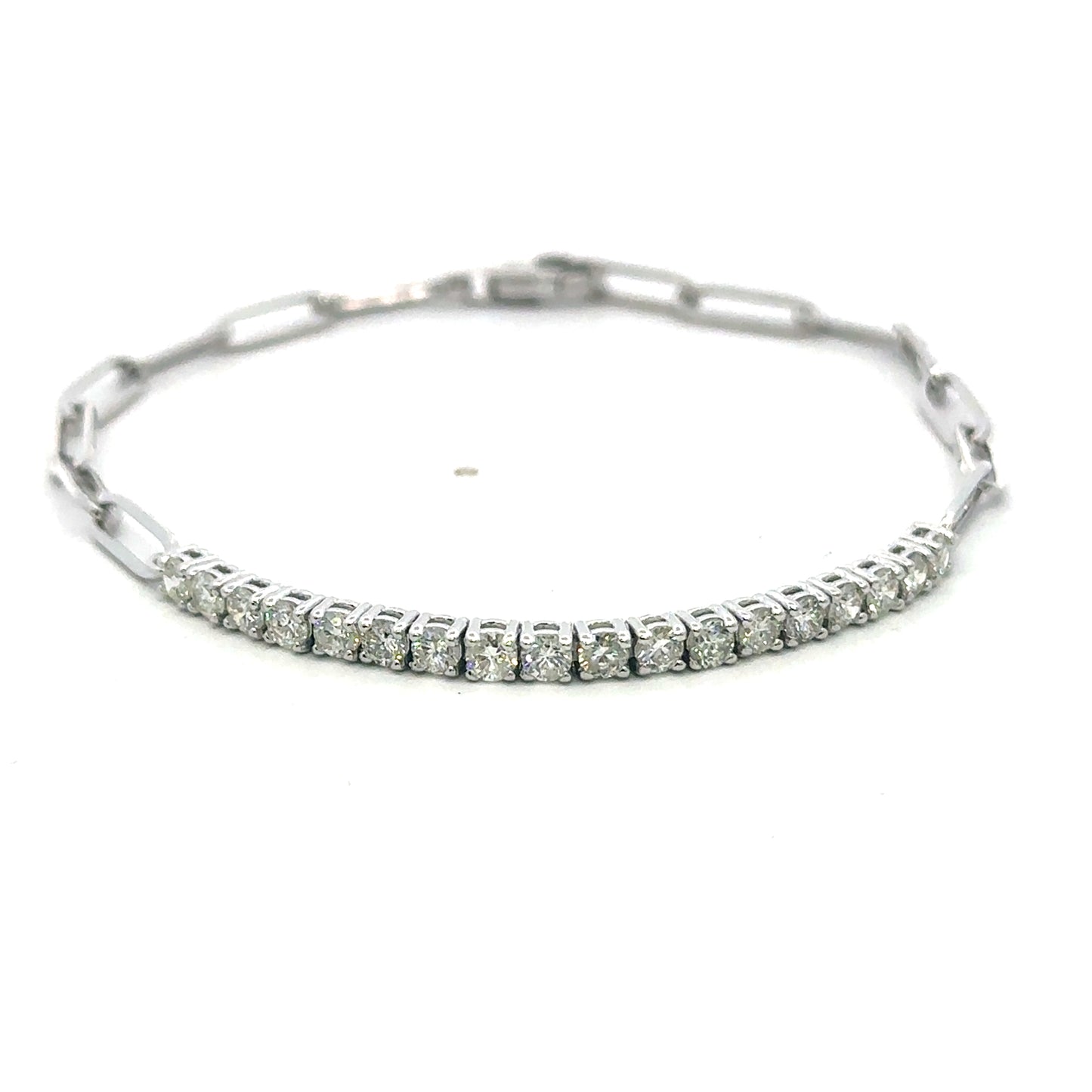 Timeless 14K Gold Diamond Bracelet Featuring 1.20 Carats of Natural Round-Cut Diamonds