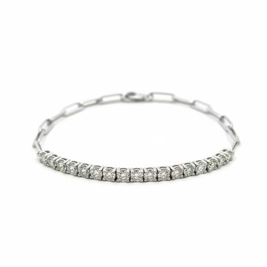 14K Gold Ladies’ Diamond Bracelet 1.75ct Natural Round-Cut Prong Set Design
