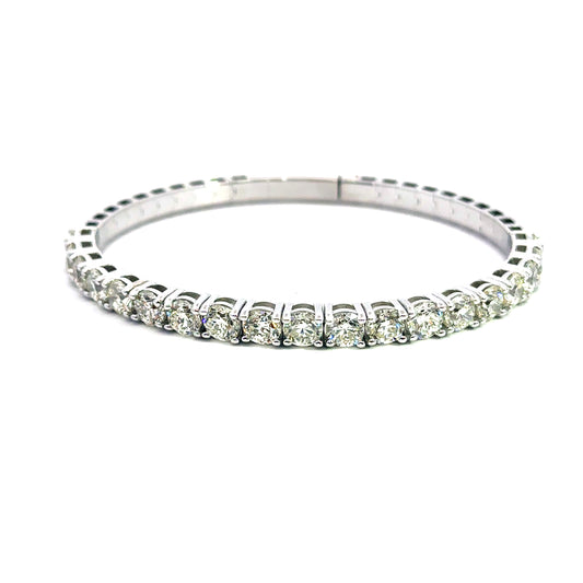 14KT Gold Half-Way Flexible Diamond Bangle (9.50 CT TW)