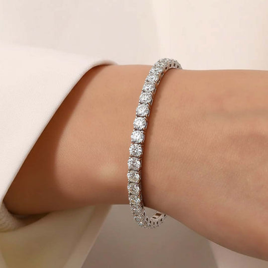 14KT Gold Half-Way Flexible Diamond Bangle (9.50 CT TW)
