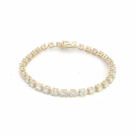 14K Gold Ladies’ Tennis Bracelet with 6.25ct of Natural Round-Cut Diamonds