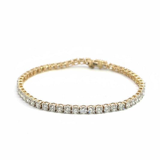 14K Solid Gold Tennis Bracelet Featuring 5.00ct of Natural Round Diamonds