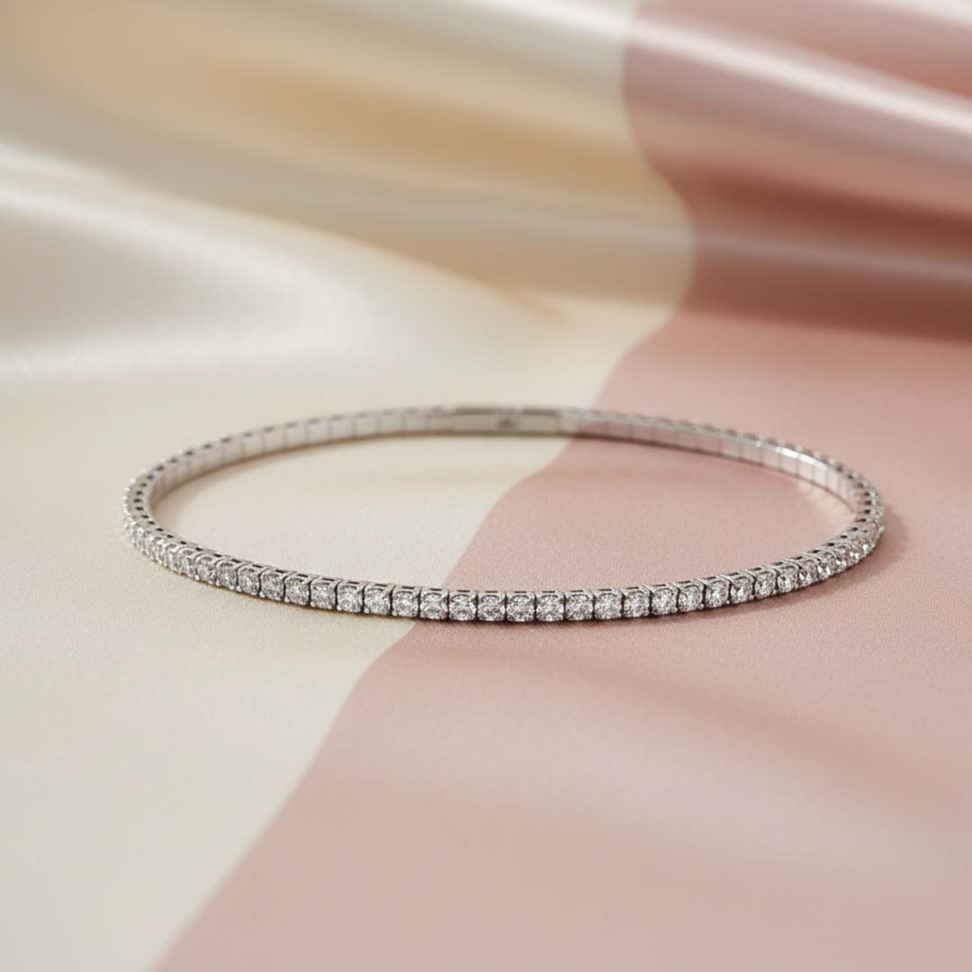 Grace in Motion – 14KT Gold Flexible Diamond Bangle with 1.00ct of Brilliant Diamonds