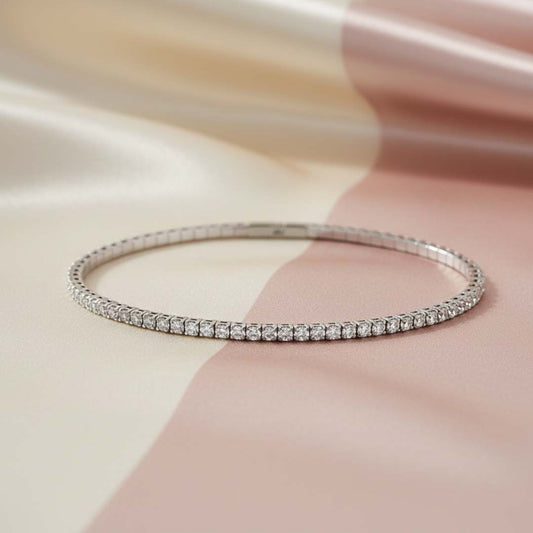 Grace in Motion – 14KT Gold Flexible Diamond Bangle with 1.00ct of Brilliant Diamonds