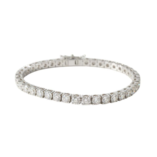 Radiant Brilliance: 10.00ct Round Brilliant Diamond Tennis Bracelet in 14K White Gold