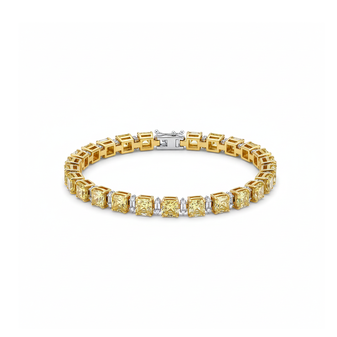 18K Gold Fancy Yellow Diamond Bracelet – 22.515 CTs with 0.82 CTs White Diamonds