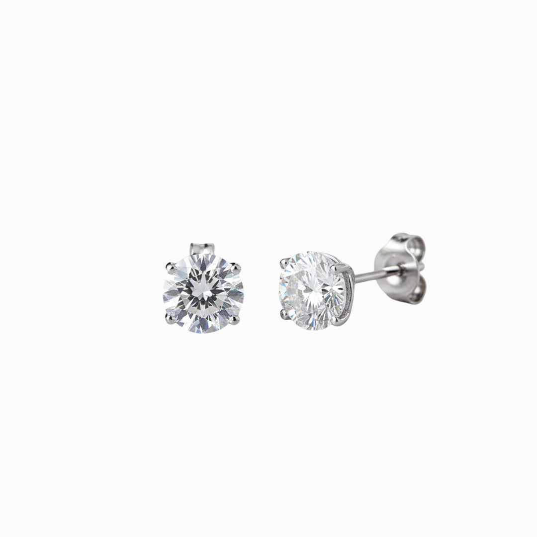 14K White Gold 1.03CT GIA Certified Martini Diamond Stud Earrings