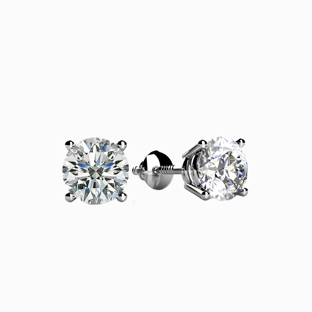 GIA Diamond Studs 1.40CT in 14K White Gold  Four-Prong