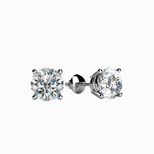 GIA Diamond Studs 1.40CT in 14K White Gold  Four-Prong