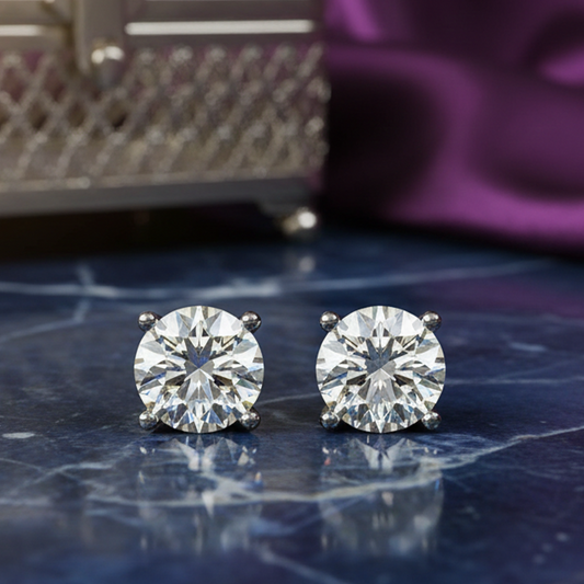 GIA Diamond Studs 1.40CT in 14K White Gold  Four-Prong