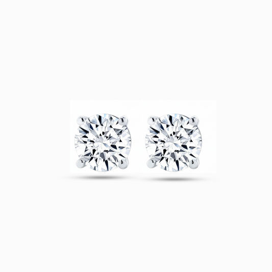 14K White Gold 1.41CT GIA-Certified Martini Diamond Stud Earrings