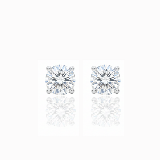 14K White Gold 2.35CT SI1 Near-Colorless Diamond Stud Earrings  Screw Back