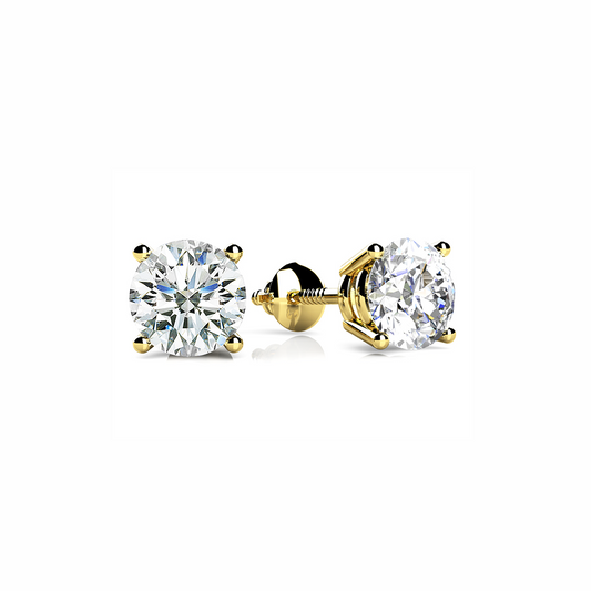 14K Yellow Gold 2.04CT Diamond Stud Earrings