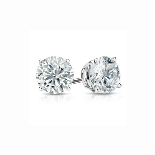 14K White Gold 8.07CT IGI Certified Diamond Stud Earrings (F/H Color)