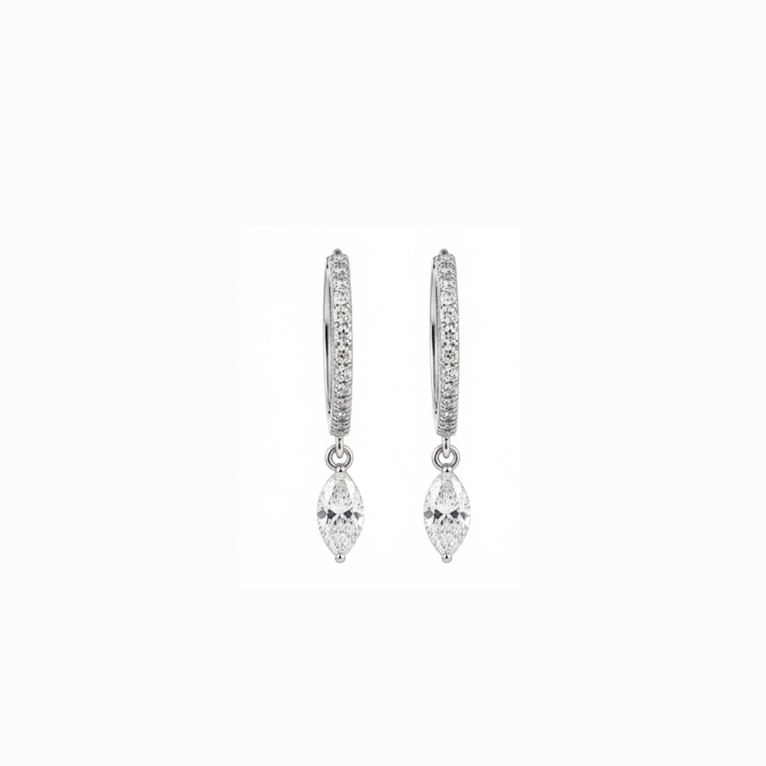 ✨ Brilliant 0.33 CT Diamond Drop Earrings – 14KT White Gold ✨