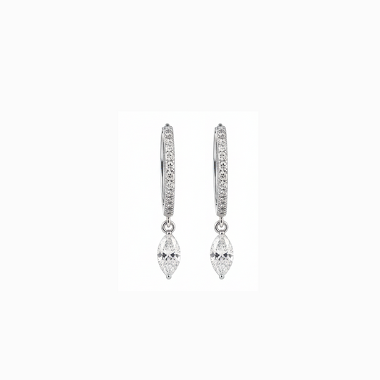 ✨ Brilliant 0.33 CT Diamond Drop Earrings – 14KT White Gold ✨