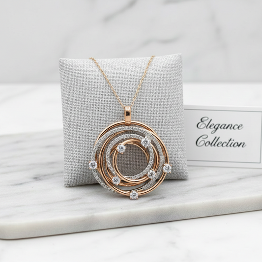 Tri-Color Interlocking Circle Diamond Pendant (2.00CT)