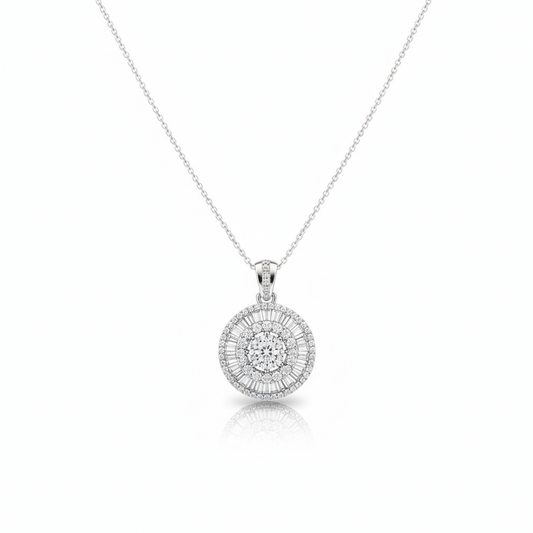 Diamond Cluster Round Pendant (4.44 Carats Total Weight)