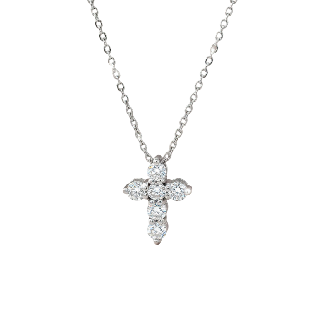 Luxury 14K Diamond Cross Pendant – 0.95 Carats Brilliant Cut