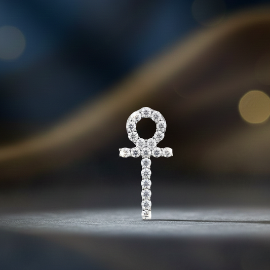 Diamond Ankh Necklace in White Gold – 0.90 CT