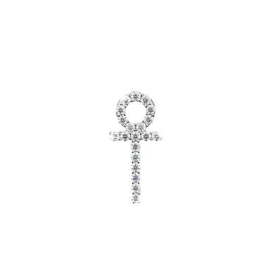 Diamond Ankh Necklace in White Gold – 0.90 CT