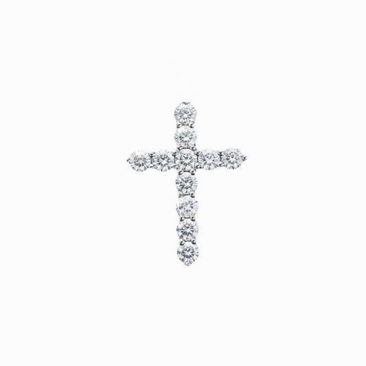 14KT White Gold Fine Diamond Cross Necklace — 1.00 Carat Sparkle & Shine
