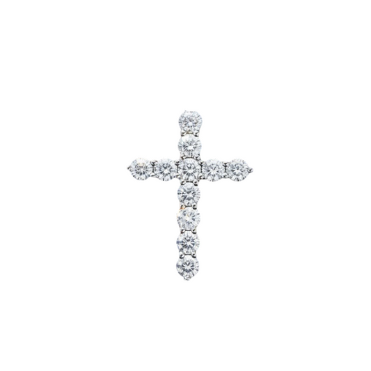 14KT White Gold 1.60 CT Diamond Cross Pendant