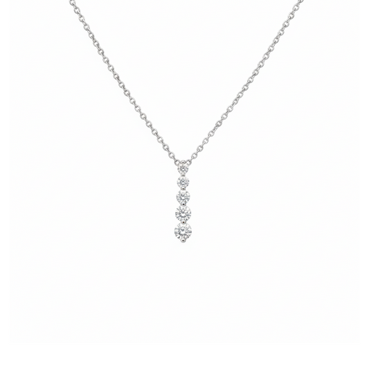 14KT White Gold Diamond Pendant – 0.25 CT