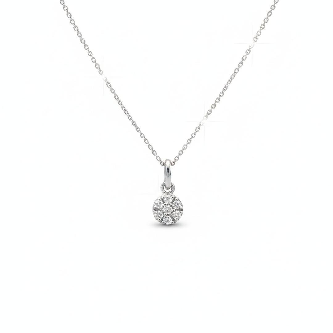 14KT Diamond Round Pendant – 0.09 CT