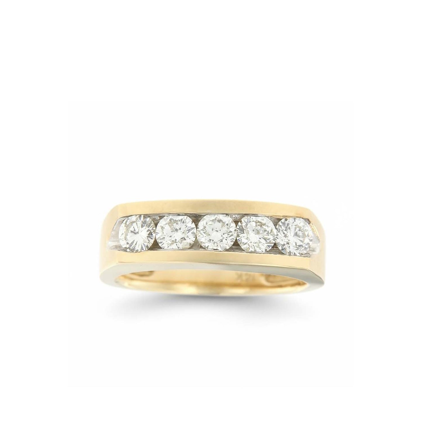 14KT Gold Men's Ring with 1.90 CTW Natural Diamonds – Elegant Gold Band with Sparkling Diamonds
