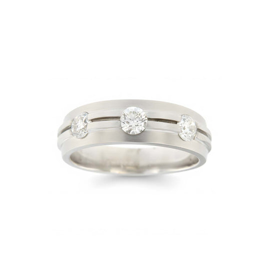Timeless Radiance: 14KT Three-Diamond Ring of 1.00 Carats lasting Elegance