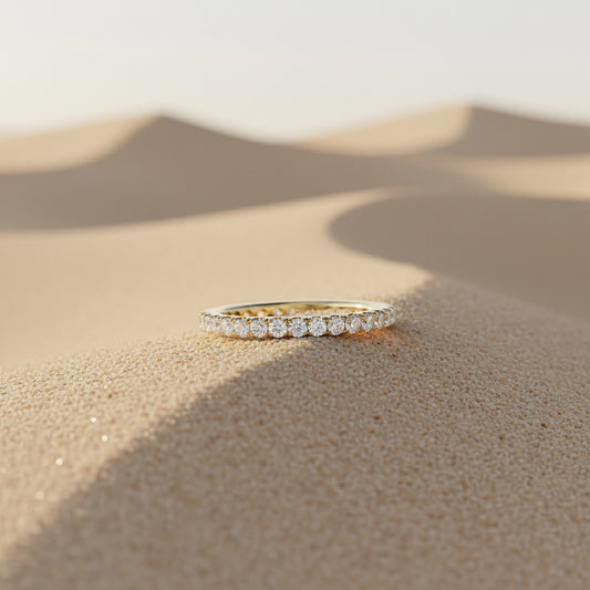 Eternal Brilliance – 14KT Gold Diamond Eternity Band with 0.50ct of Radiant Round Diamonds