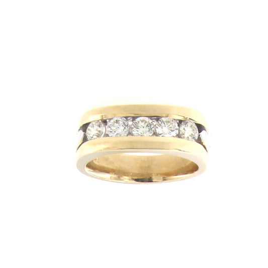 Elegant 14KT Men’s Yellow Gold Diamond Ring  (1.25CT. TW.) Channel Set Natural Diamonds