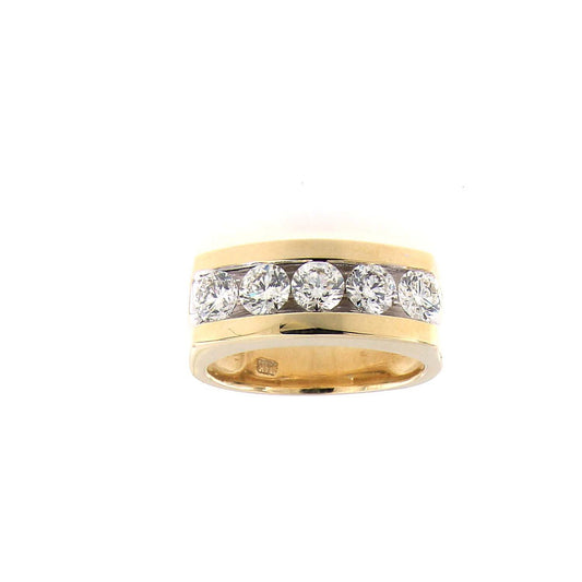 Men’s 14K Gold Channel-Set Round Brilliant Diamond Ring 1.50 CT.TW –Timeless Luxury