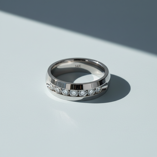 14KT  Channel-Set Diamond Ring 0.70 Carat Timeless Sparkle.