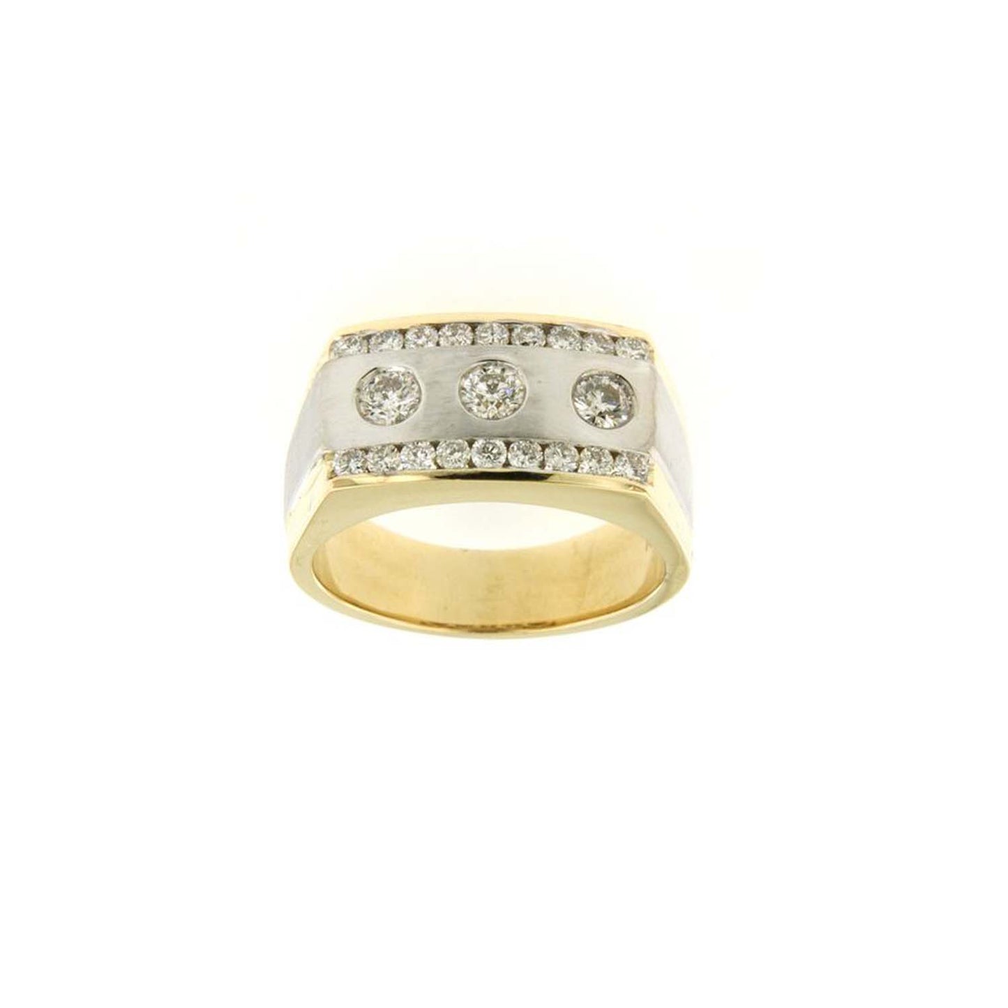 Radiant Brilliance: 14KT Two-Tone Diamond Ring, 1.25carat