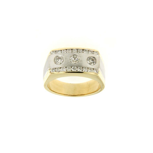 Radiant Brilliance: 14KT Two-Tone Diamond Ring, 1.25carat
