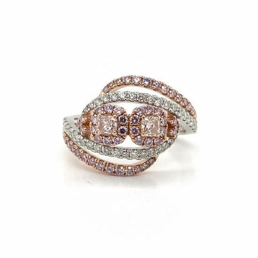 18KT Gold Blush Infinity Pink & White Diamond Ring