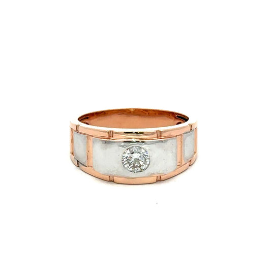 Men’s 14KT Gold Bezel-Set Diamond Ring (0.50 CT.TW. Natural Diamond) – Bold & Elegant Design