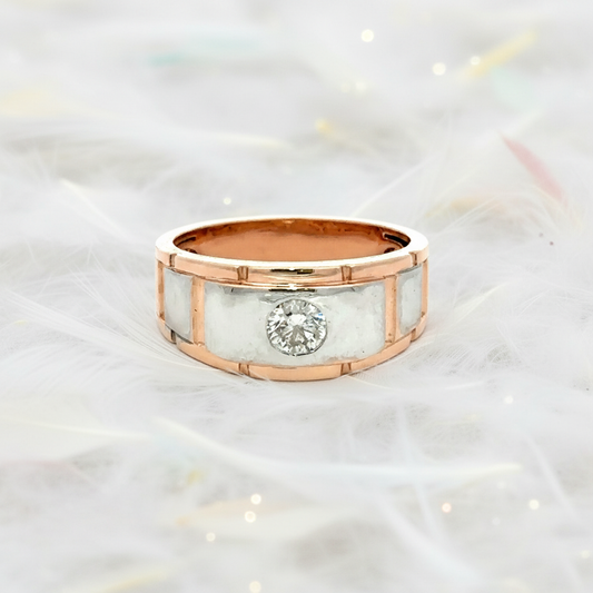 Men’s 14KT Gold Bezel-Set Diamond Ring (0.50 CT.TW. Natural Diamond) – Bold & Elegant Design