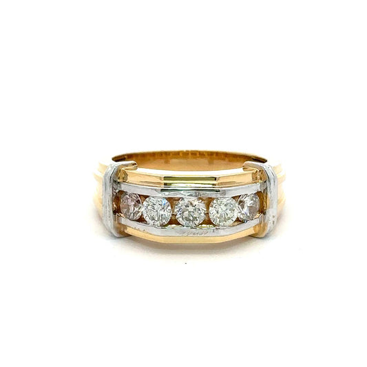 Bold & Elegant – Men’s 14KT Gold (1.20 CT. TW.) Channel Set Diamond Ring for Everyday Luxury
