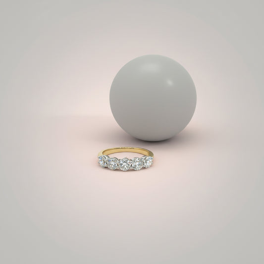 14KT Gold Five-Stone Diamond Ring for Women – 1.50ct Total Diamond Weight